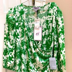BY design NYC Nordstrom Kelly Green side wrap knit dress NWT